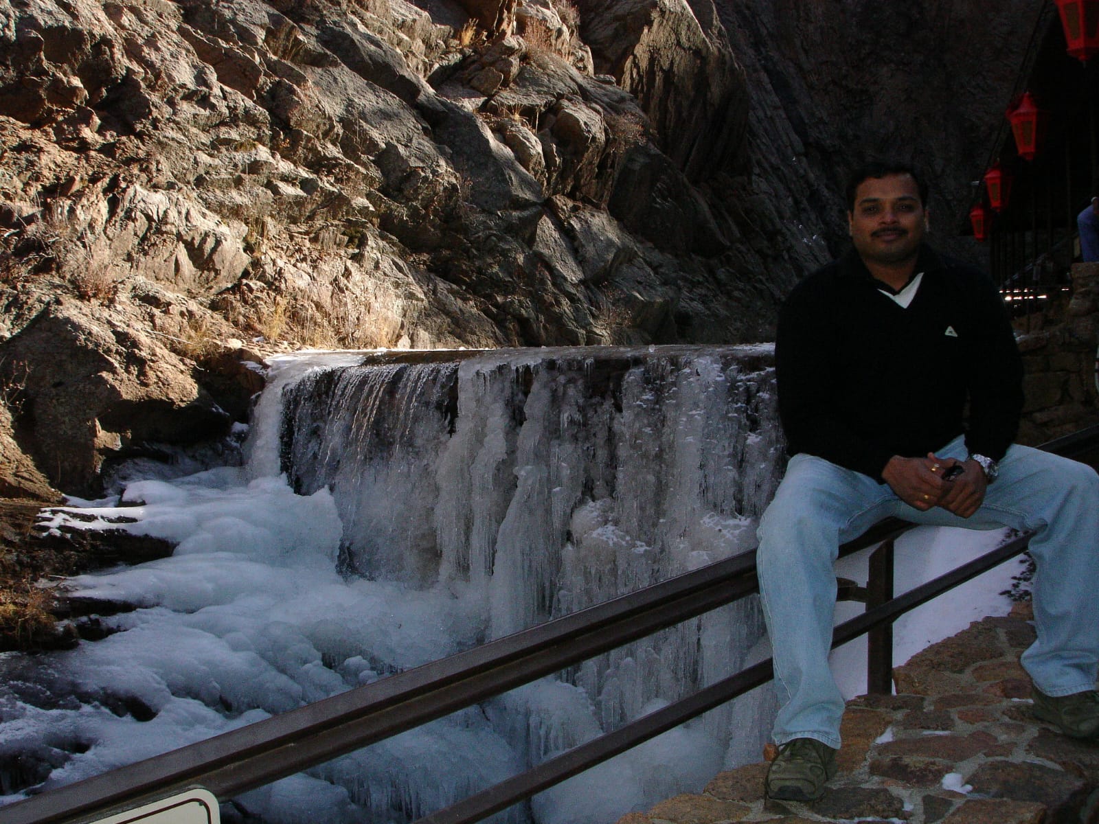 KP at a waterfall railing