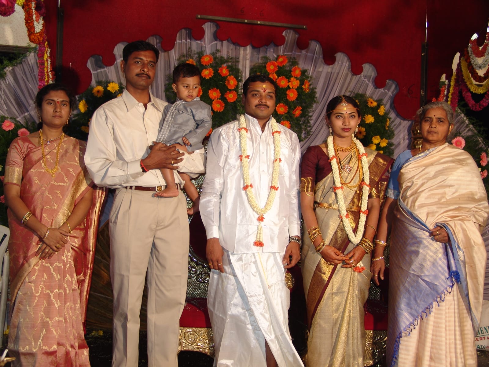 Family at a wedding